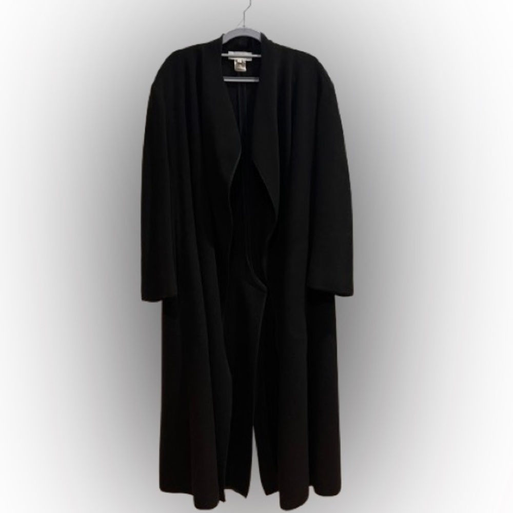 Dries Van Noten Black Long Open Front Coat
